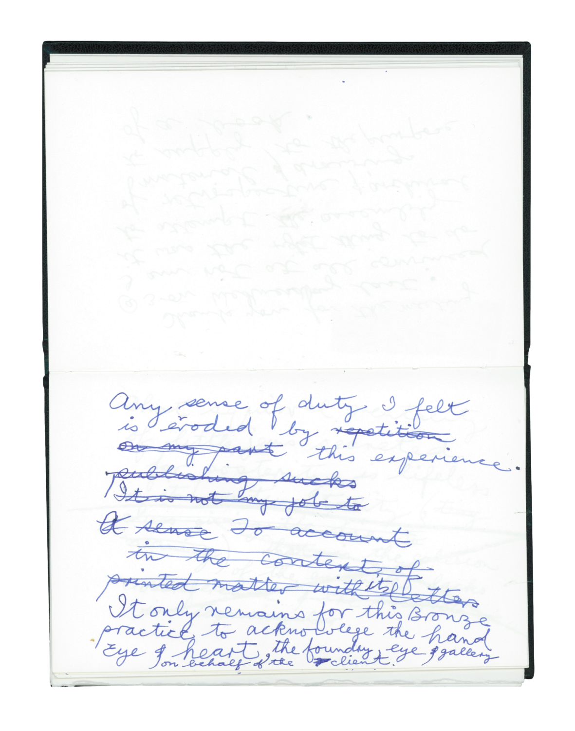 Sketch and notebook (February – April 1998)