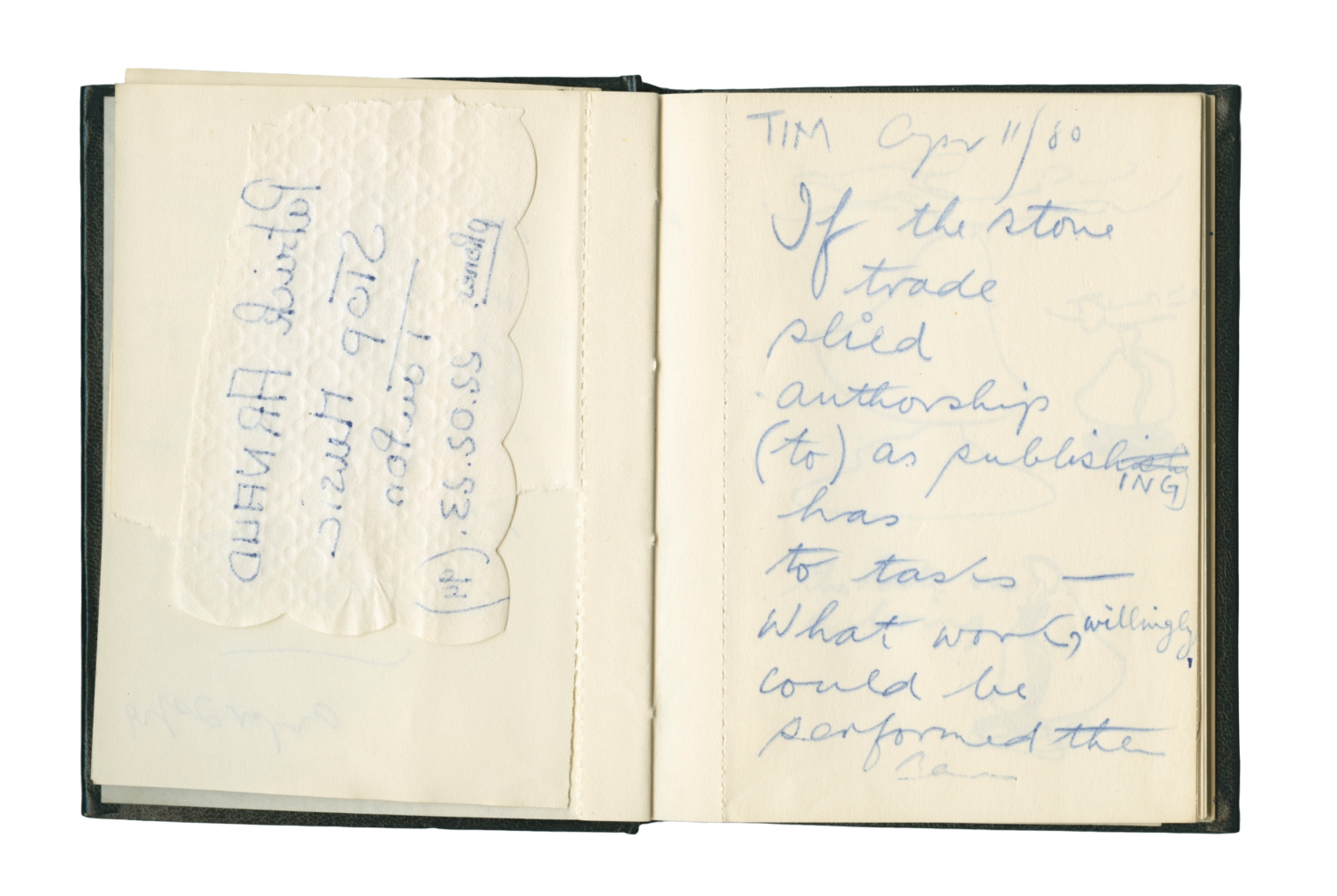 Sketch and notebook (April 1979 – April 1980) [Apr 80]