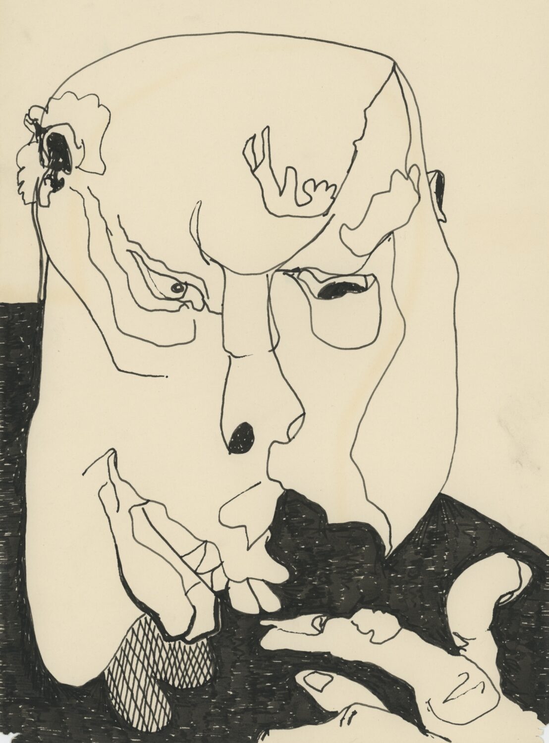 Abstract Man’s Face With Hand