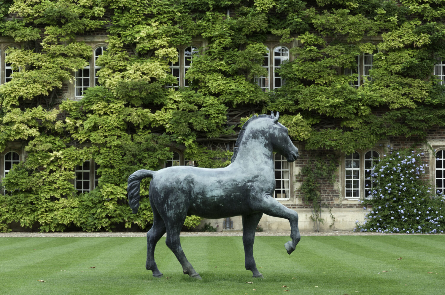 ‘Bronze Horse’ (1983) by Barry Flanagan at Jesus College, Cambridge https://www.barryflanagan.com/artworks/bronze-horse/